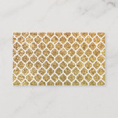 Gouden Glitter en Witte Tralies Visitekaartje (Achterkant)