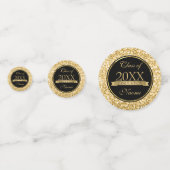 Gouden glitter en witte vonken confetti (Achterkanten)