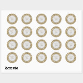 Gouden Glitter en Zilveren Boutique Glam Ronde Sticker (Vel)