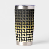 Gouden glitter en zwart houndstooth patroon geïsoleerde drinkbeker (Links)