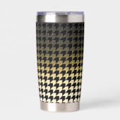Gouden glitter en zwart houndstooth patroon geïsoleerde drinkbeker (Voorkant)