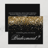 Gouden Glitter en Zwarte Bruidsmeisje Voorstelkaar (Voorkant / Achterkant)