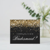 Gouden Glitter en Zwarte Bruidsmeisje Voorstelkaar (Staand voorkant)