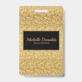 Gouden Glitter En Zwarte Lijst Badge (Achterkant)