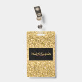 Gouden Glitter En Zwarte Lijst Badge (Achterkant met clip)