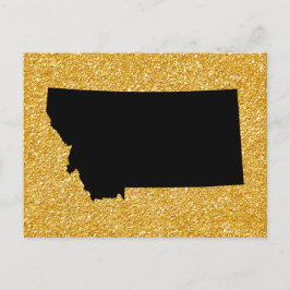 Gouden Glitter en Zwarte Montana Briefkaart