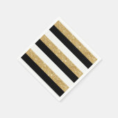 Gouden Glitter en zwarte strepen Servet (Hoek)