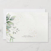 Gouden Glitter Eucalyptus Bruiloft Dank u kaart (Achterkant)