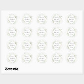 Gouden Glitter Eucalyptus Loof Baby Shower Favor  Ronde Sticker (Vel)