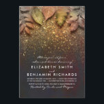 Gouden Glitter  Fall Leaves Repetitie Diner Kaart<br><div class="desc">Pastel vallen bladeren en gouden glitter glans romantische  repetitie dineruitnodigingen</div>