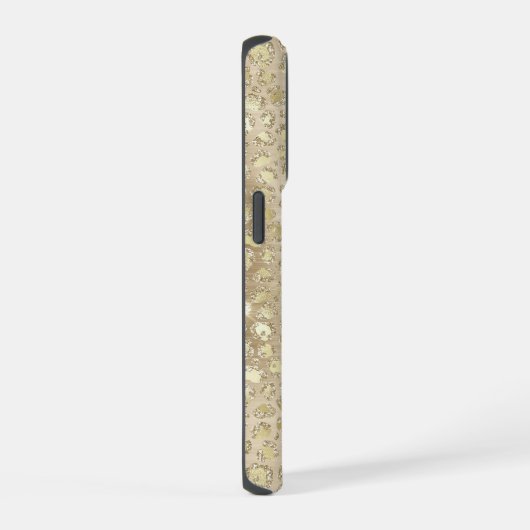 Gouden Glitter Fancy Cheetah Pattern iPhone Hoesje (Rechterkant)
