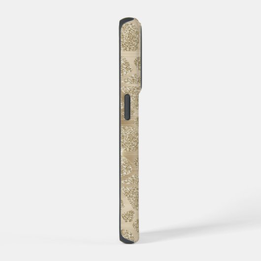 Gouden Glitter Fancy Cheetah Pattern iPhone Hoesje (Rechterkant)