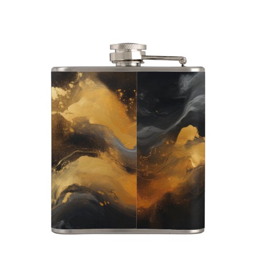 Gouden Glitter Faux Folie Marmer Heupfles (Achterkant)