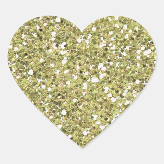 Gouden Glitter (Faux) hart Sticker (Voorkant)