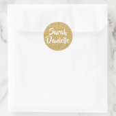 Gouden Glitter Favor Sticker (Tas)