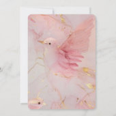 Gouden Glitter Feest Blush Roze Vogels Verjaardag Kaart (Achterkant)