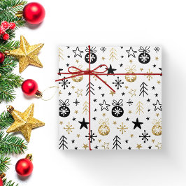 Gouden Glitter Feestelijke Kerstmis Sneeuwvlok met Cadeaupapier