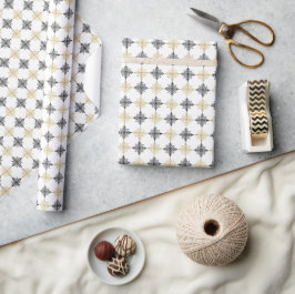 Gouden Glitter Feestelijke Kerstmis Sneeuwvlokken  Cadeaupapier