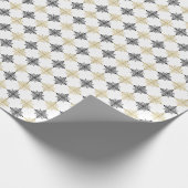 Gouden Glitter Feestelijke Kerstmis Sneeuwvlokken Cadeaupapier (Hoek)