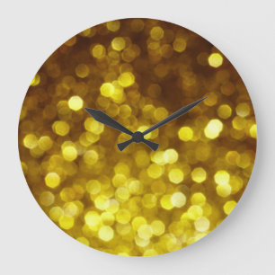 Gouden glitter: feestelijke kersttextuur. grote klok