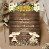 Gouden Glitter Fiesta Jongen & Meisje Doop Doop Kaart