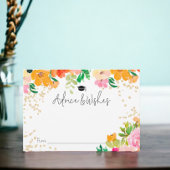 Gouden glitter floraal botanisch advies afstuderen informatiekaartje