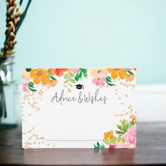 Gouden glitter floraal botanisch advies afstuderen informatiekaartje