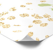 Gouden glitter floraal botanisch afstuderen welkom poster (Hoek)