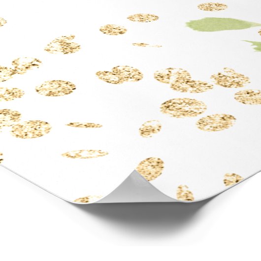 Gouden glitter floraal botanisch afstuderen welkom poster (Hoek)