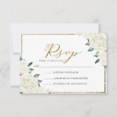 Gouden Glitter Floral Nuestra Boda Wedding RSVP Kaart (Voorkant)