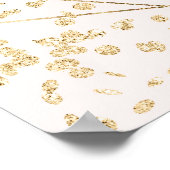 Gouden glitter floral waterverf afstuderen welkom poster (Hoek)