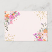 Gouden glitter florale waterverf afstuderen Advies Informatiekaartje (Achterkant)