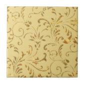 Gouden Glitter Flowers Keramische Tegel Tegeltje (Voorkant)