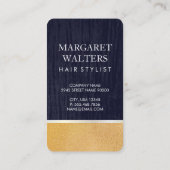 Gouden Glitter / Fluweelblauw met Monogram Visitekaartje (Achterkant)