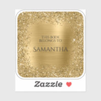 Gouden Glitter Folie Dit Boek Hoort Bij Vierkant