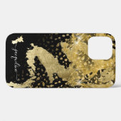 Gouden Glitter Folie Sparkle Chic Girly Script Naa Case-Mate iPhone Case (Achterkant (horizontaal))
