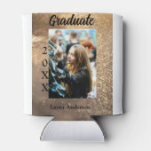 Gouden glitter foto afstuderen voeg naam klasse te blikjeskoeler (Achterkant)