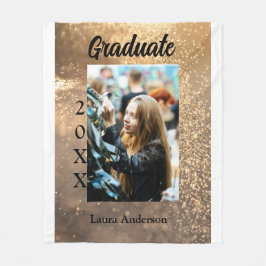 Gouden glitter foto afstuderen voeg naam klasse te fleece deken