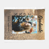Gouden glitter foto afstuderen voeg naam klasse te fleece deken (Voorkant (Horizontaal))