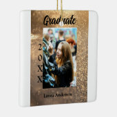 Gouden glitter foto afstuderen voeg naam klasse te keramisch ornament (Rechts)