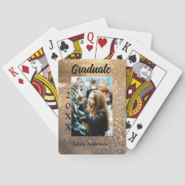 Gouden glitter foto afstuderen voeg naam klasse te pokerkaarten