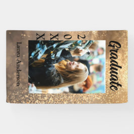 Gouden glitter foto afstuderen voeg naam klasse te spandoek