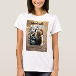Gouden glitter foto afstuderen voeg naam klasse te t-shirt
