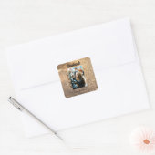 Gouden glitter foto afstuderen voeg naam klasse te vierkante sticker (Envelop)