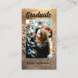 Gouden glitter foto afstuderen voeg naam klasse te visitekaartje