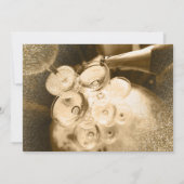 Gouden Glitter Foto Brunch & Bubbly Handschrift Kaart (Achterkant)