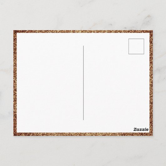 Gouden Glitter Foto Verjaardag Dank u Briefkaart (Achterkant)