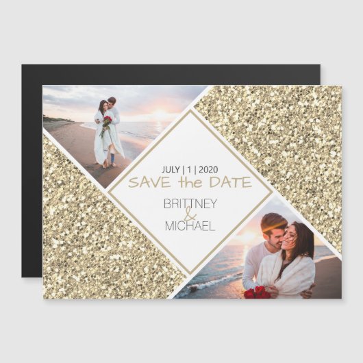 Gouden Glitter Fotocollage (Voorkant / Achterkant)