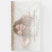 Gouden Glitter Fotoscript 2024 Afstuderen Banner (Verticaal)