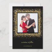 Gouden Glitter Frame - Bewaar de Datum Kaart (Achterkant)